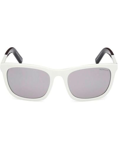Moncler Rectangular Frame Sunglasses - White