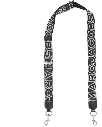 Marc Jacobs The Thin Outline Logo Webbing Strap - Black