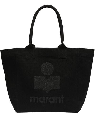 Isabel Marant Yenki Flocked Logo Tote Bag - Black