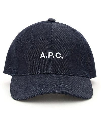 A.P.C. Charlie Denim Baseball Cap - Blue