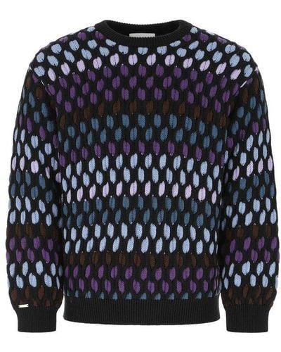 Koche Colour-block Knitted Crewneck Sweater - Multicolor