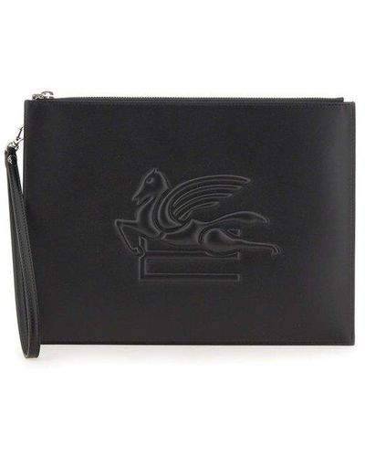 Etro Leather Clutch Bag - Black