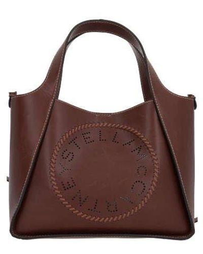 Stella McCartney Logo Perforated Top Handle Bag - Brown