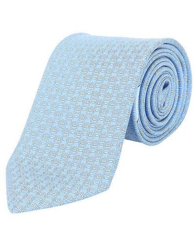 Ferragamo Jacquard Pointed Tip Tie - Blue