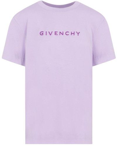 Givenchy Cotton Short Sleeve T-shirt Tshirt - Purple