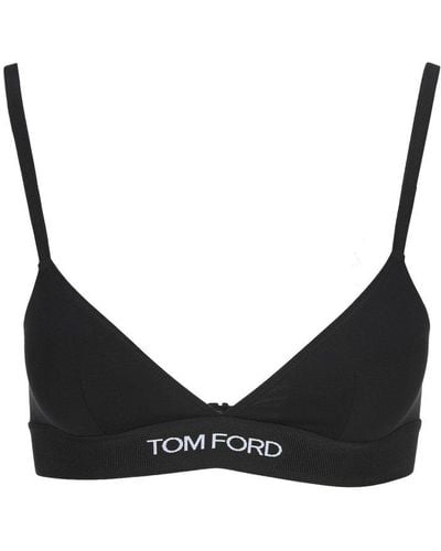 Tom Ford Logo Waistband Bra - Black