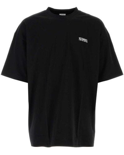 Vetements Logo Printed Crewneck T-shirt - Black