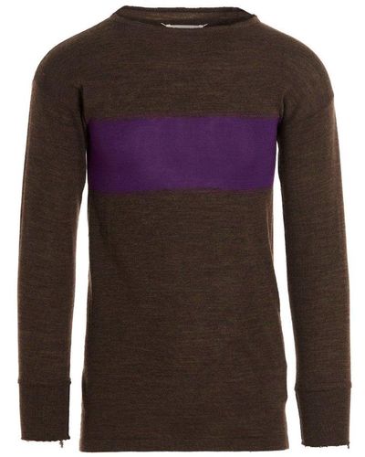 Maison Margiela Contrast Detail Sweater - Brown