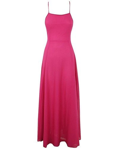 Emporio Armani Striped Long Dress - Pink