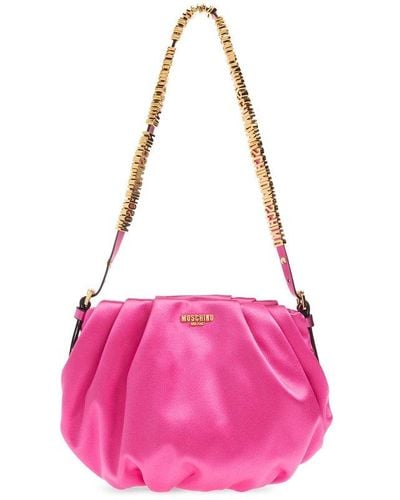 Moschino Satin Shoulder Bag, - Pink