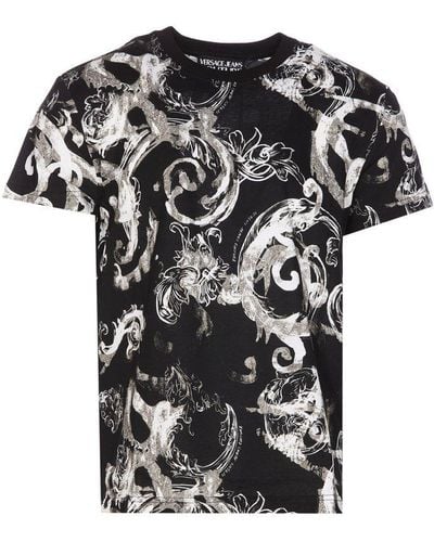 Versace Baroque Print Crewneck T-shirt - Black