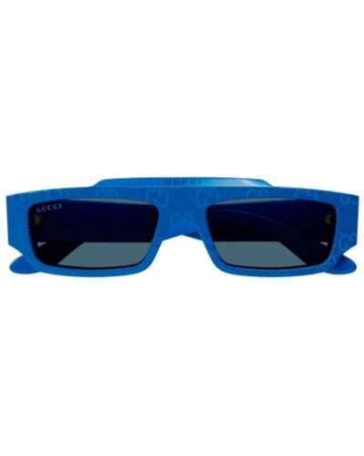 Gucci Rectangle-frame Sunglasses - Blue