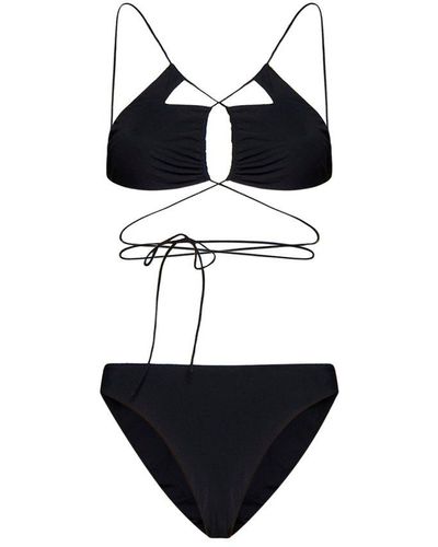 Amazuìn Jadia Cut Out Detailed Stretched Bikini Set - Black