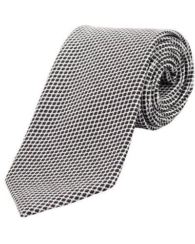 Tom Ford Geometric-embroidered Pointed Tip Tie - Grey