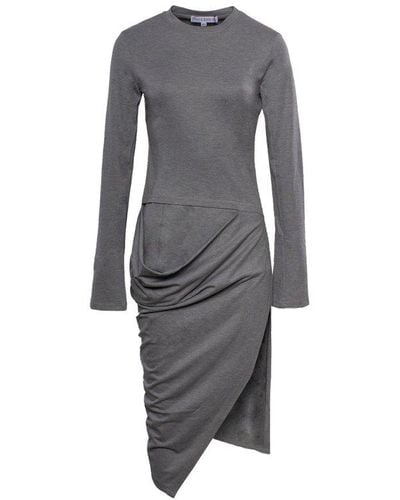 JW Anderson Drape Detailed Asymmetric Dress - Grey