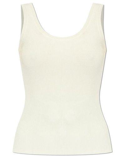 Zimmermann Scoop Neck Knitted Tank Top - White