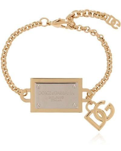 Dolce & Gabbana -tone Logo-tag Chain Bracelet - White