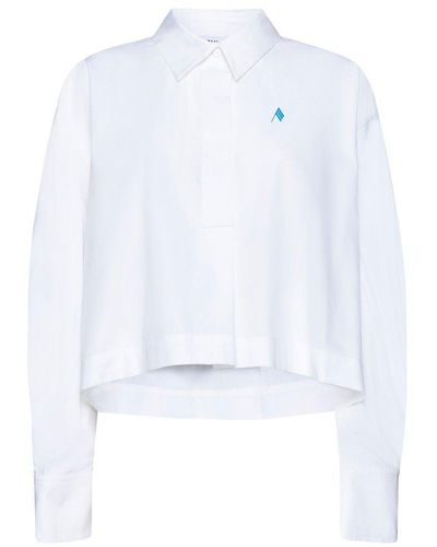 The Attico Jill Logo Embroidered Shirt - White