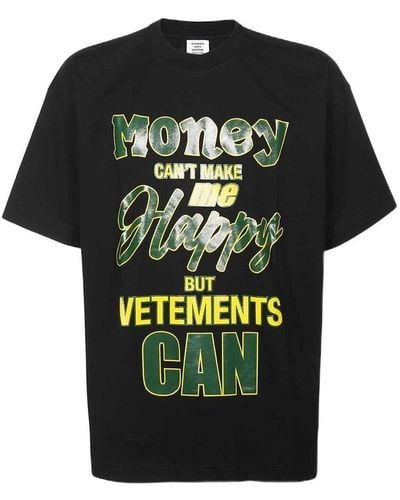 Vetements Money T-shirt - Black