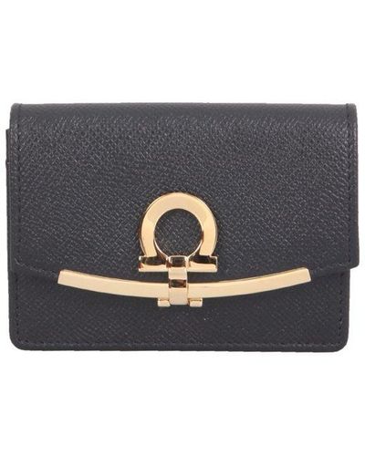 Ferragamo Gancini Business Card Holder - Grey