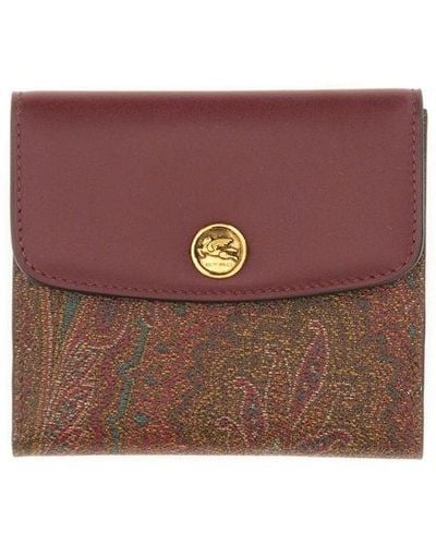 Etro Paisley-jacquard Folded Wallet - Red