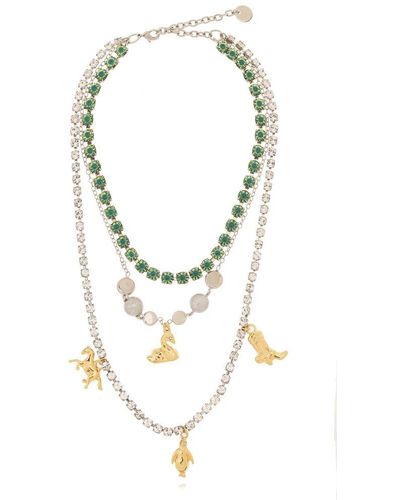 Marni Animal Pendant Layered Necklace - Metallic