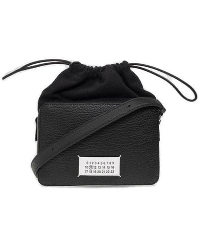 Maison Margiela Panelled Drawstring Shoulder Bag - Black