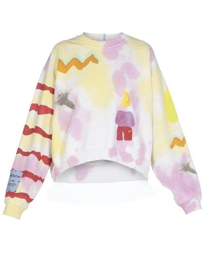 McQ Grow Up: Oversize Cropped Sweatshirt - Multicolor