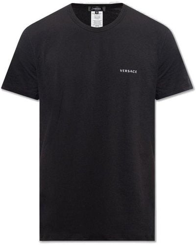 Versace T-shirt With Logo, - Black