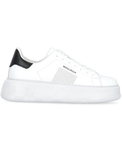 Woolrich Driller Chunky Court Platform Trainers - White
