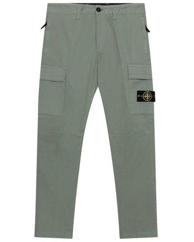 Stone Island Logo Patch Detail Trousers - Green