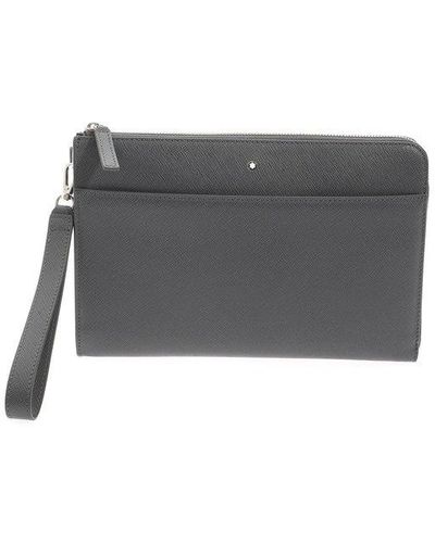 Montblanc Front Pocket Clutch Bag - Grey