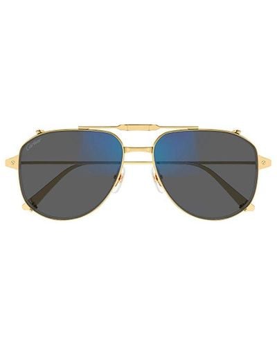 Cartier Aviator Frame Sunglasses - Blue