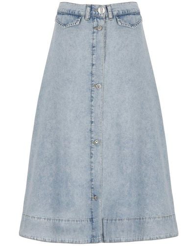 Moschino Jeans Button-up A-line Denim Skirt - Blue