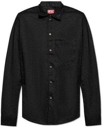 DIESEL ‘S-Emil’ Linen Shirt - Black