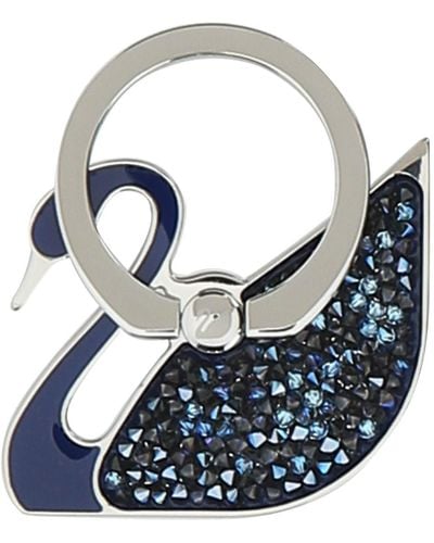 Swarovski Swan Sticker Phone Ring - Blue