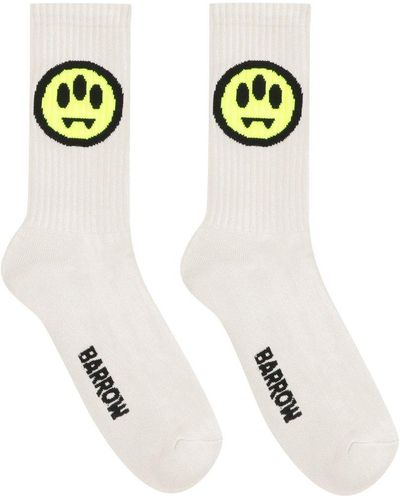 Barrow Logo Intarsia Ankle Socks - White