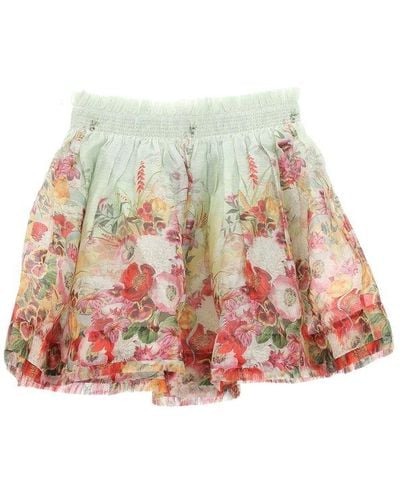 Zimmermann Wonderland Linen And Silk Flip Skirt - Multicolor