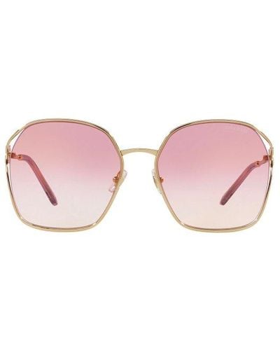 Miu Miu Mu52ws Irregular-shape Metal Sunglasses - Pink