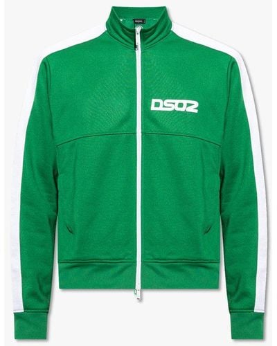 DSquared² Logo Printed Zipped Sports Jacket - Green