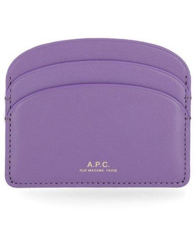 A.P.C. Demi Lune Cardholder - Purple