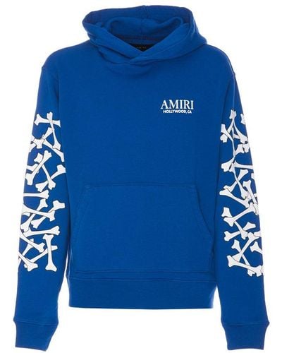 Amiri Logo Printed Hoodie - Blue
