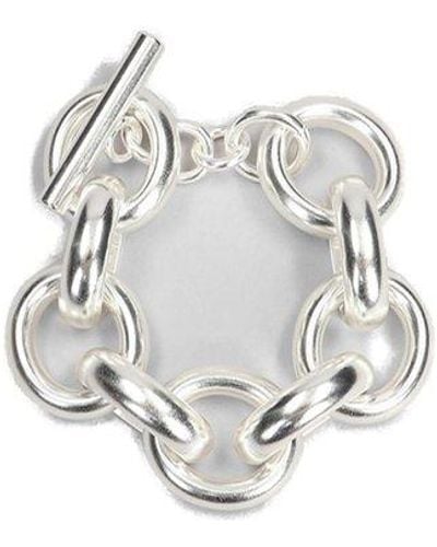 Cult Gaia Logo Engraved Delphi Bracelet - White