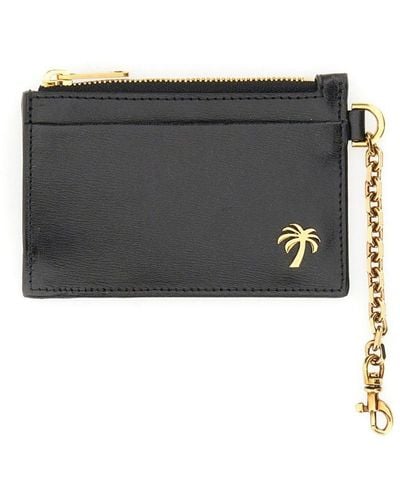 Palm Angels Card Holder With Chain Palm Beach - Black