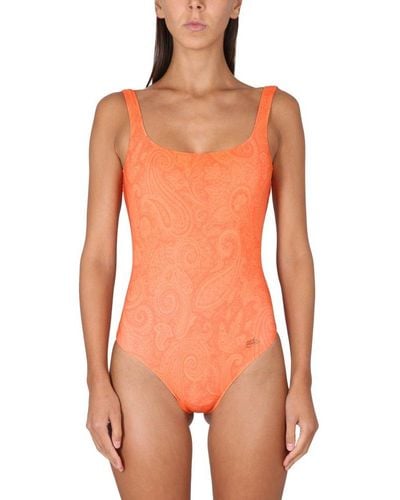 Etro Paisley One-piece Swimsuit - Orange
