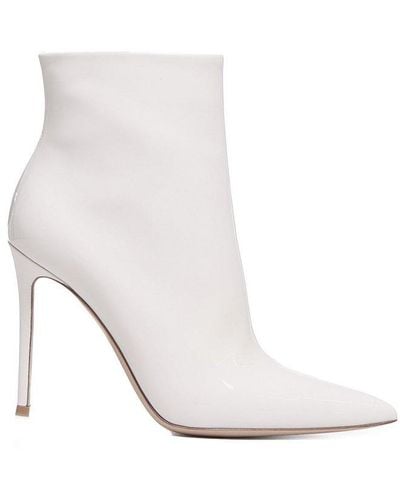 Gianvito Rossi Avril Pointed-toe Ankle Boots - White