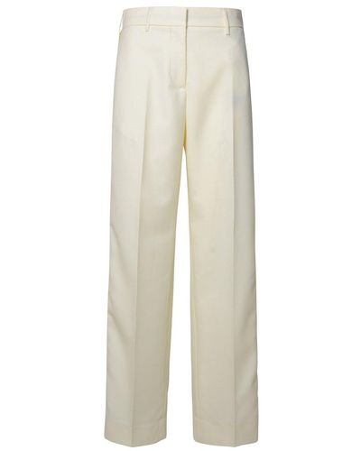 Palm Angels Virgin Wool Blend Trousers - White