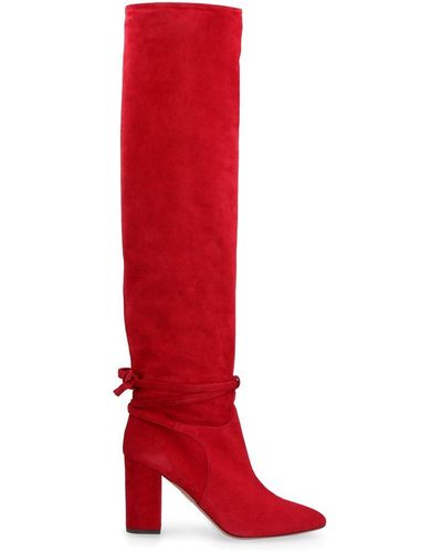 Aquazzura Knee-high Heeled Boots - Red