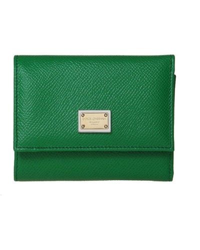 Dolce & Gabbana Logo-plaque Compact Wallet - Green