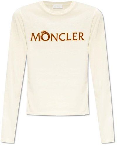 Moncler Top With Logo, - Natural